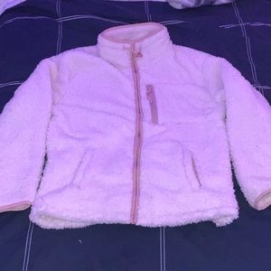 Fuzzy zip up sweatshirt with pockets